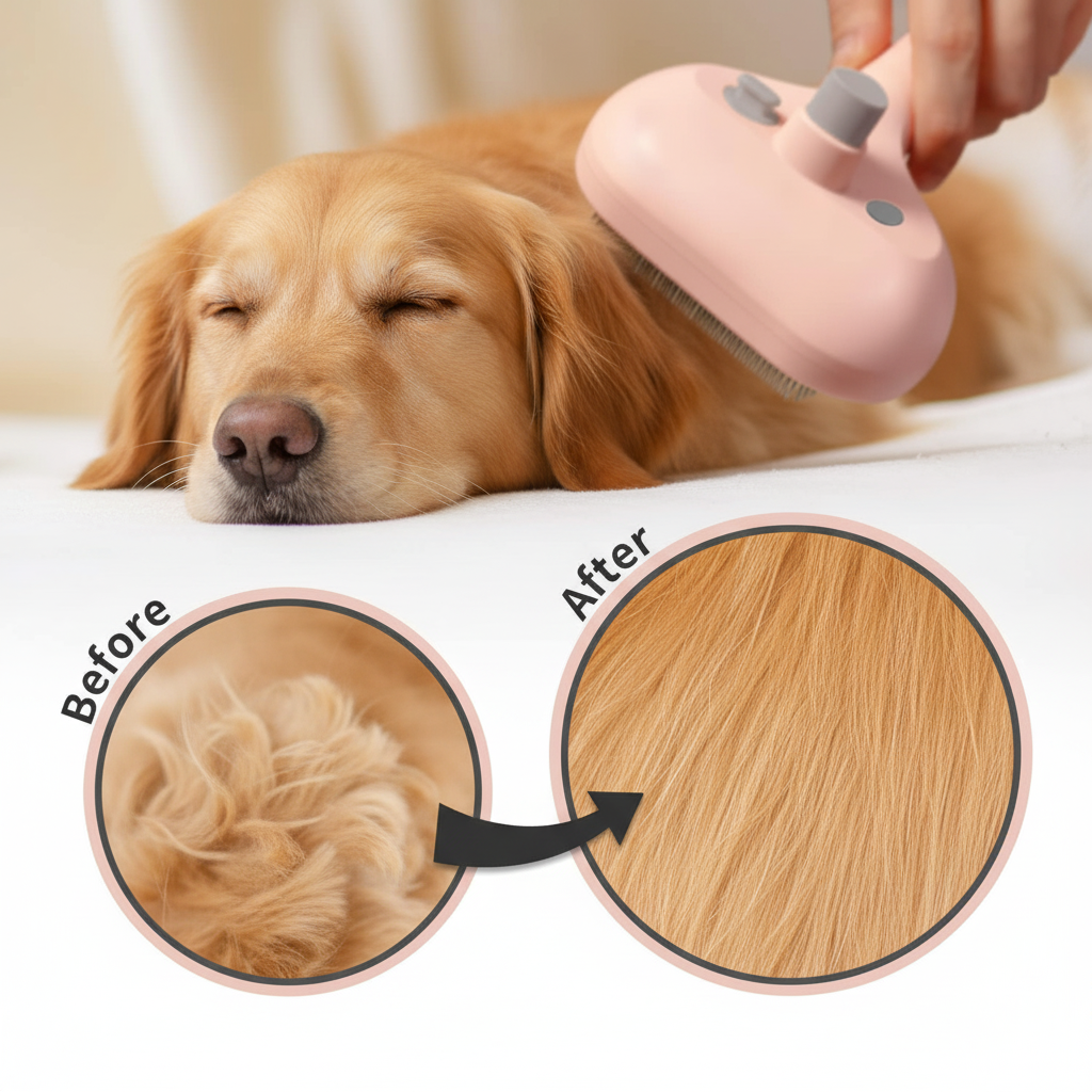Multipurpose Steam Pet Brush for Shedding