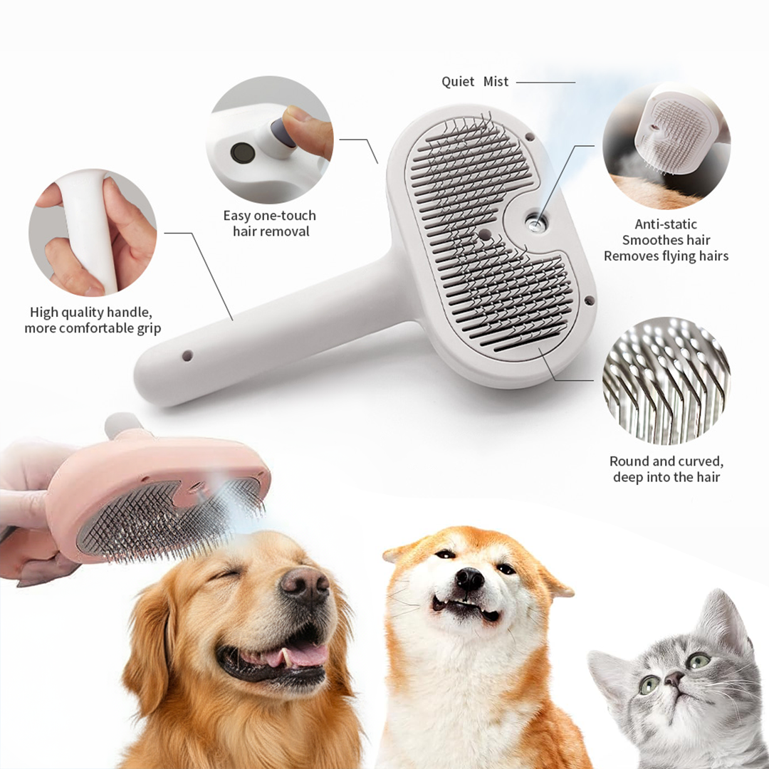 Multipurpose Steam Pet Brush for Shedding
